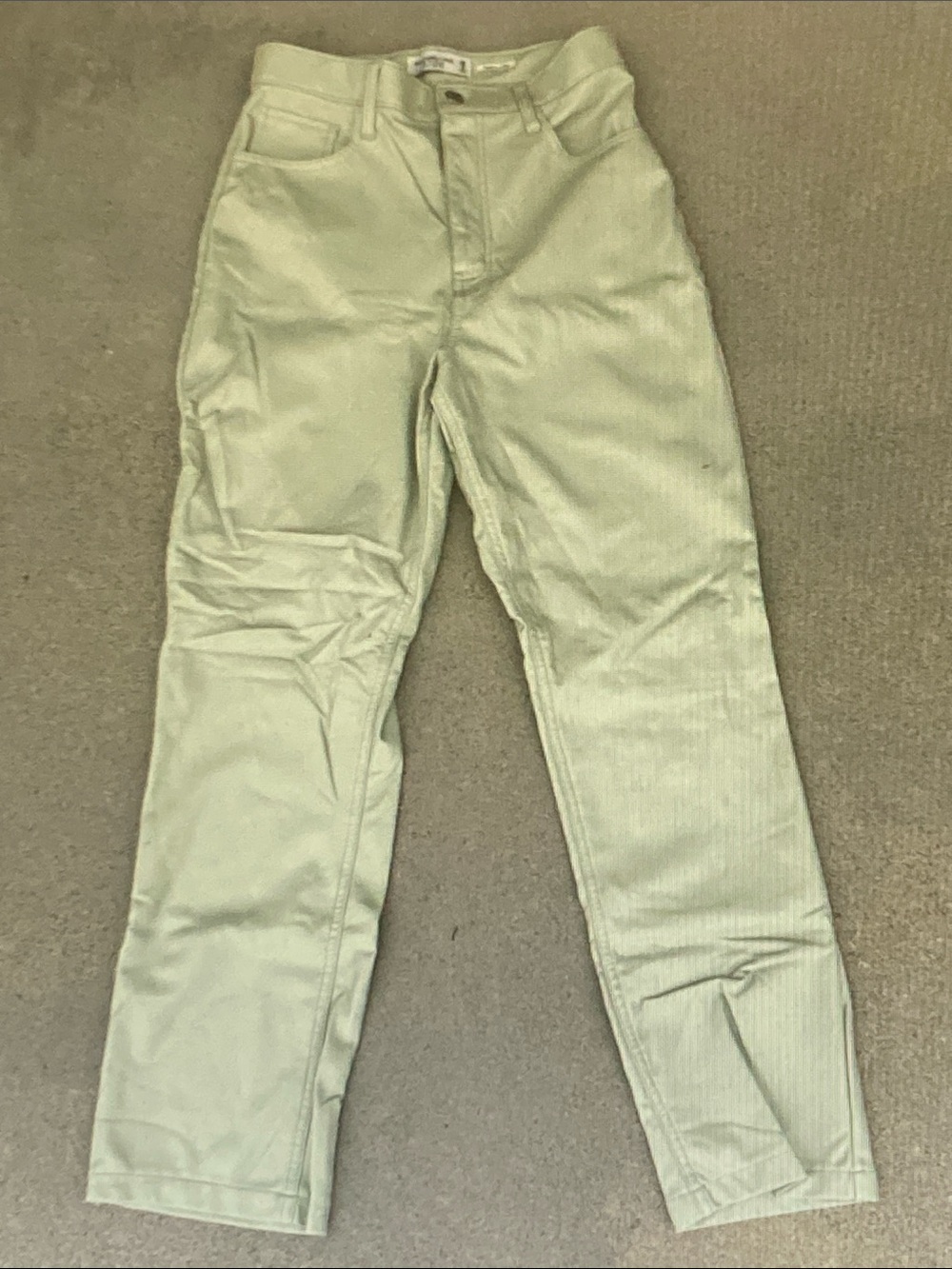 Abercrombie & Fitch Sage Green Corduroy Straight-Leg Trousers